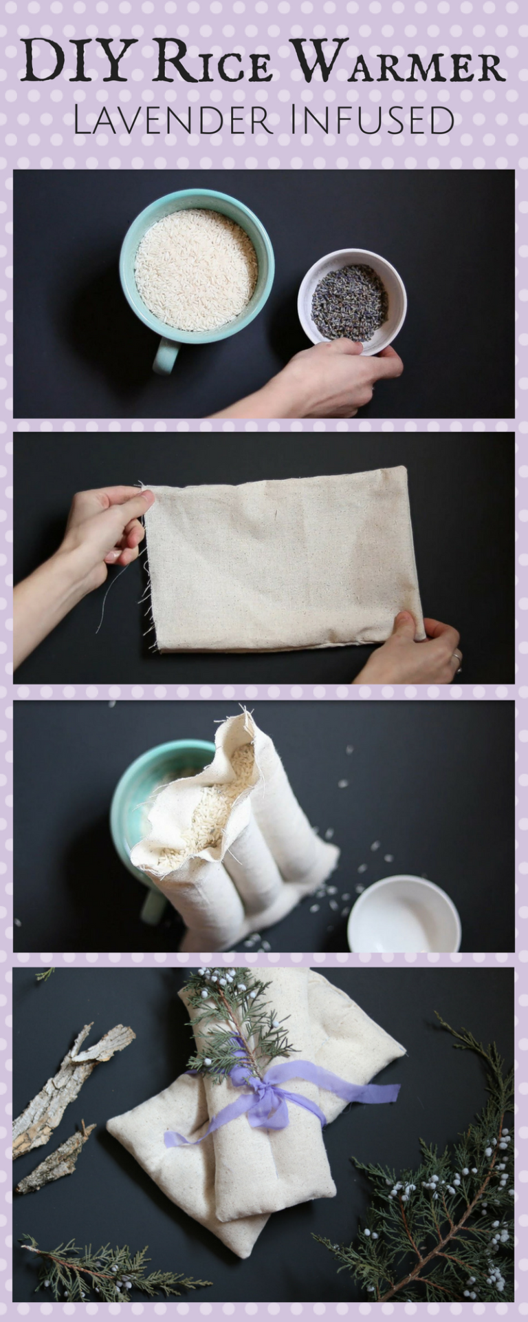 DIY RICE BAGLavender Infusedaromatherapy.Heat TherapyICEpack