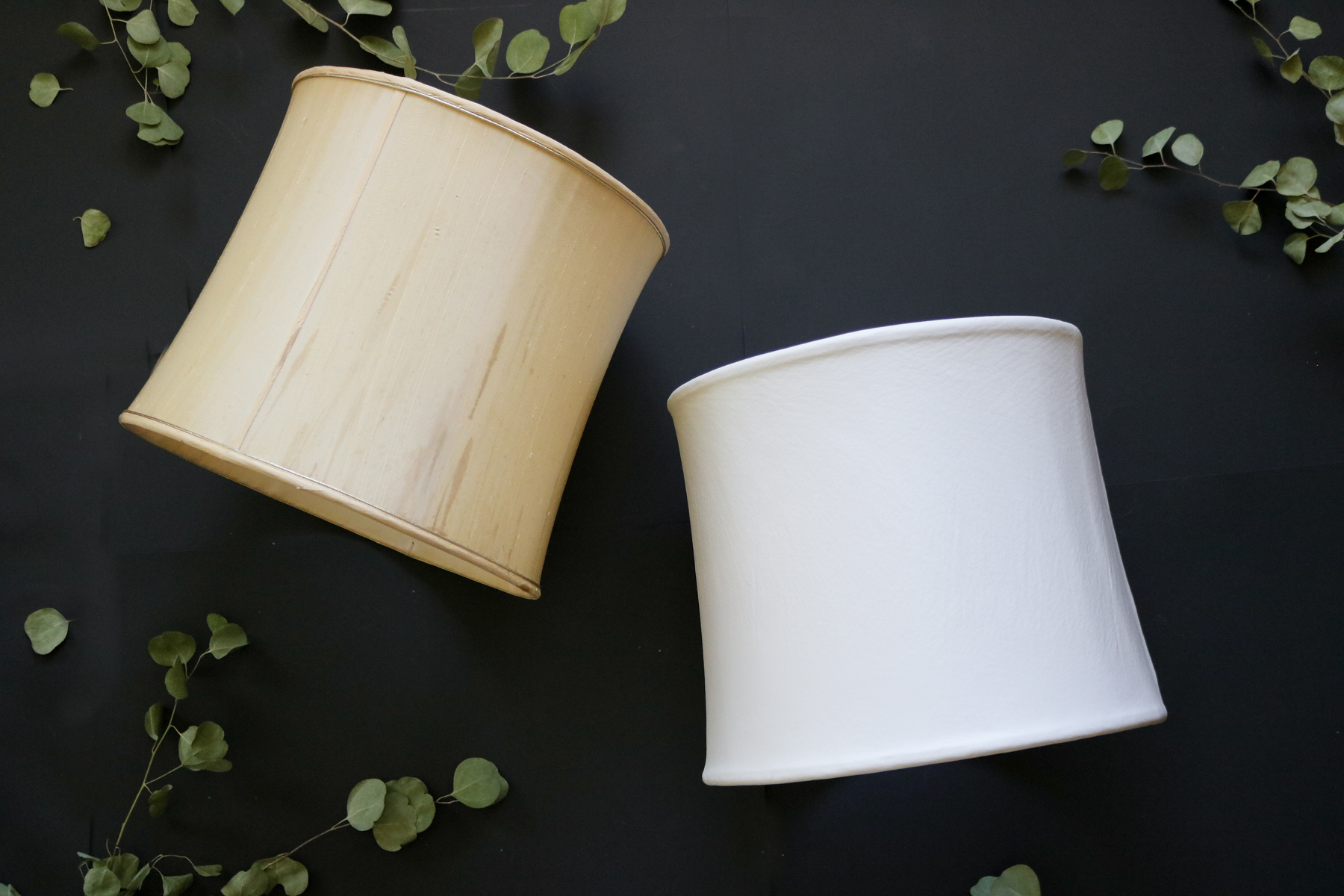 DIY Lampshade (recover) before and after