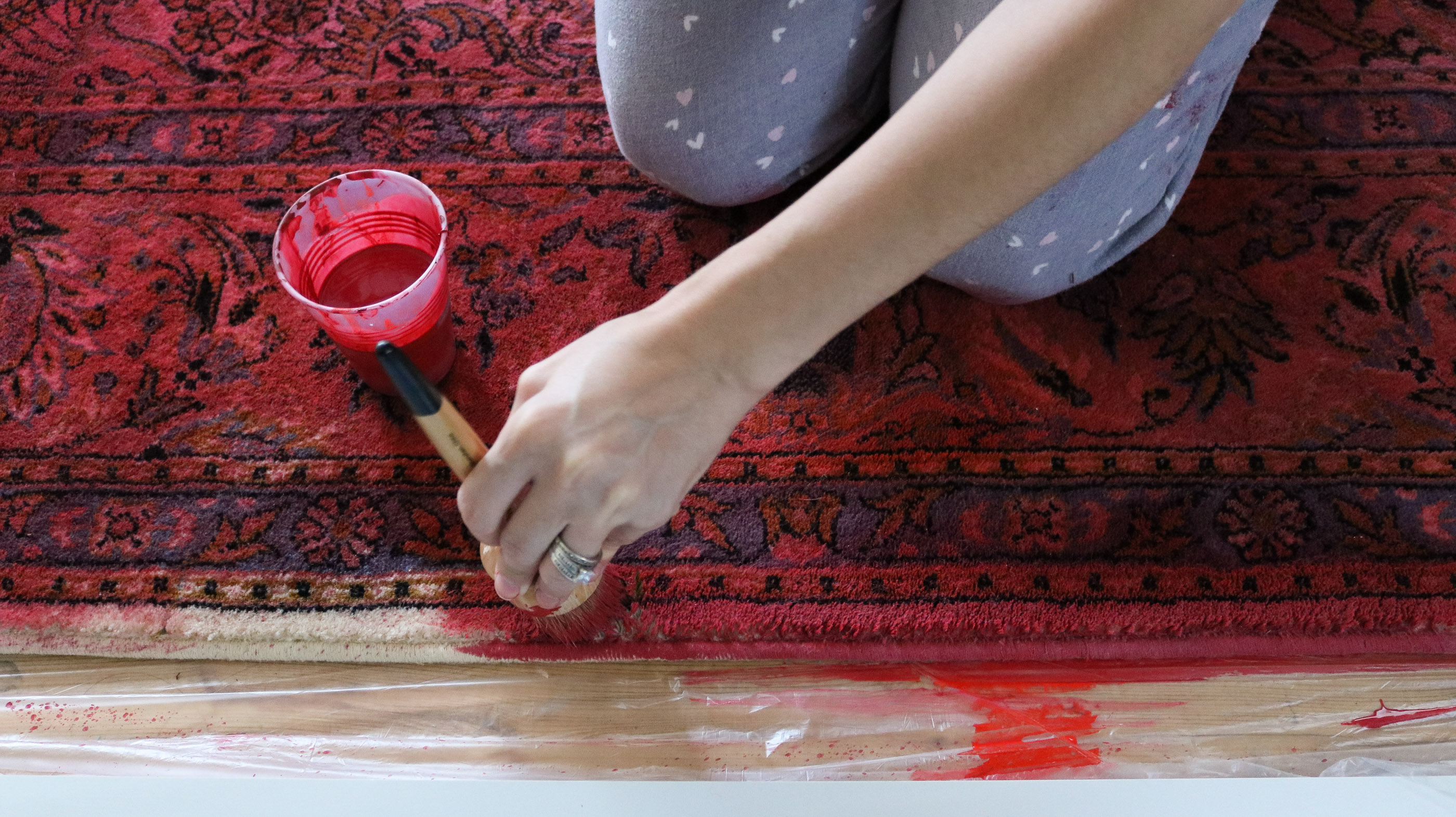 how to paint a rug