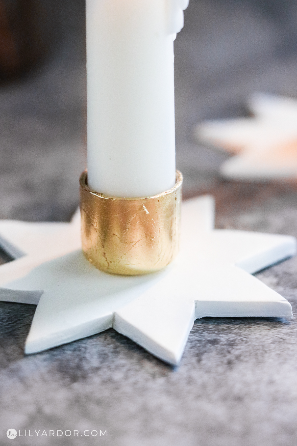 close up of the star candle holder