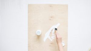 paint a wooden board white with chalk paint