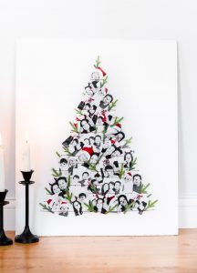 a photo showing a christmas tree made from family photos