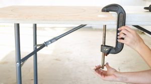 securing plywood with clamps