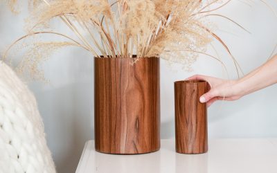 Wood Vase DIY from old glass vases!