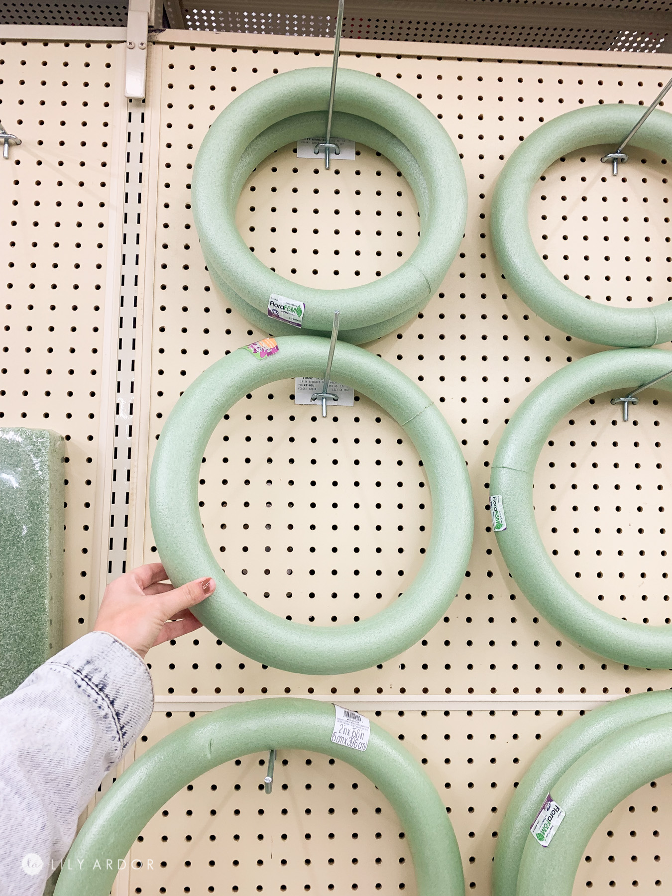 Wreath foam hoops for a DIY wreath