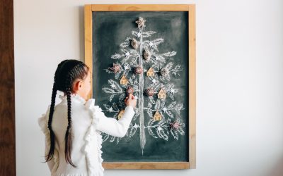 Magnetic Chalk Board Christmas Tree DIY + Cricut Ornaments