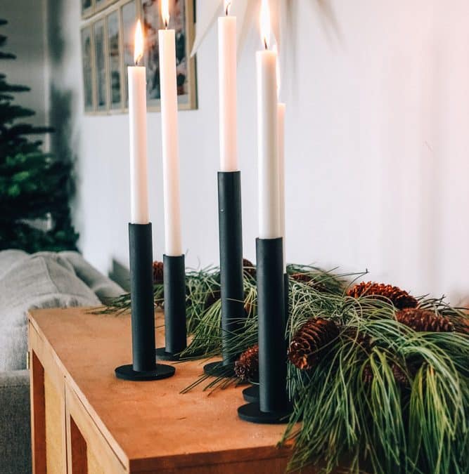 CANDLE HOLDER SET MADE WITH PVC PIPES